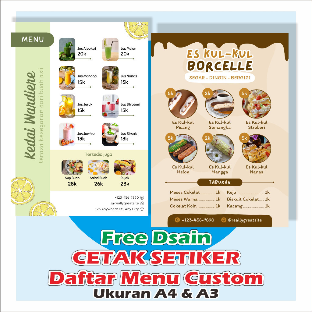 Print CUSTOM DRINK MENU FOOD DAFTAR STICKERS MENU A3 A4 | Shopee Malaysia