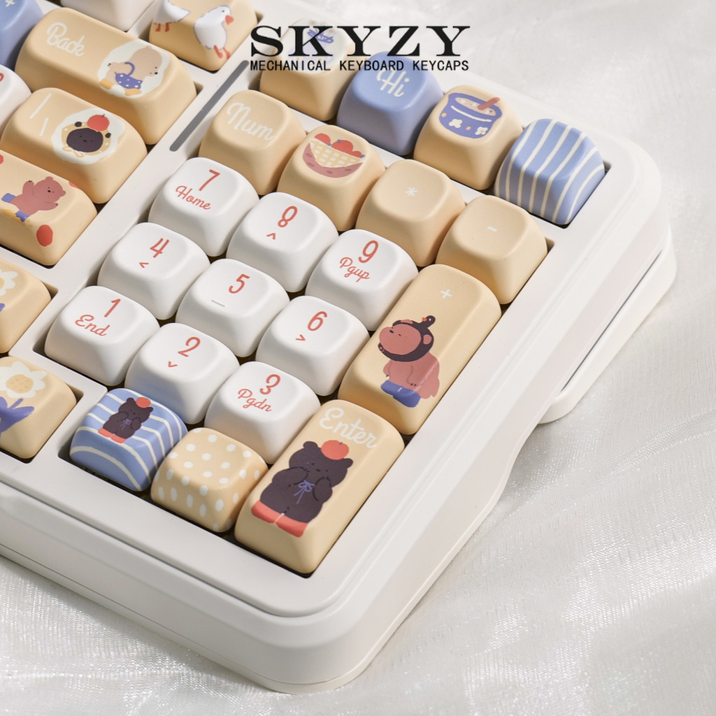 133 Keys Gummy Bear Keycap MOA Profile Keycap PBT Five-side Thermal Sublimation Opaque Customized Mechanical Keyboard Keycap