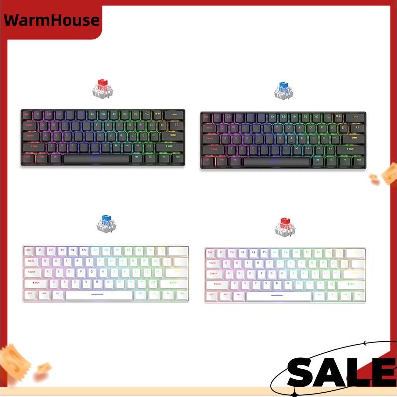 Mechanical Keyboard 61 Keys Mixed Light Hot Swap Keyboard Office ...