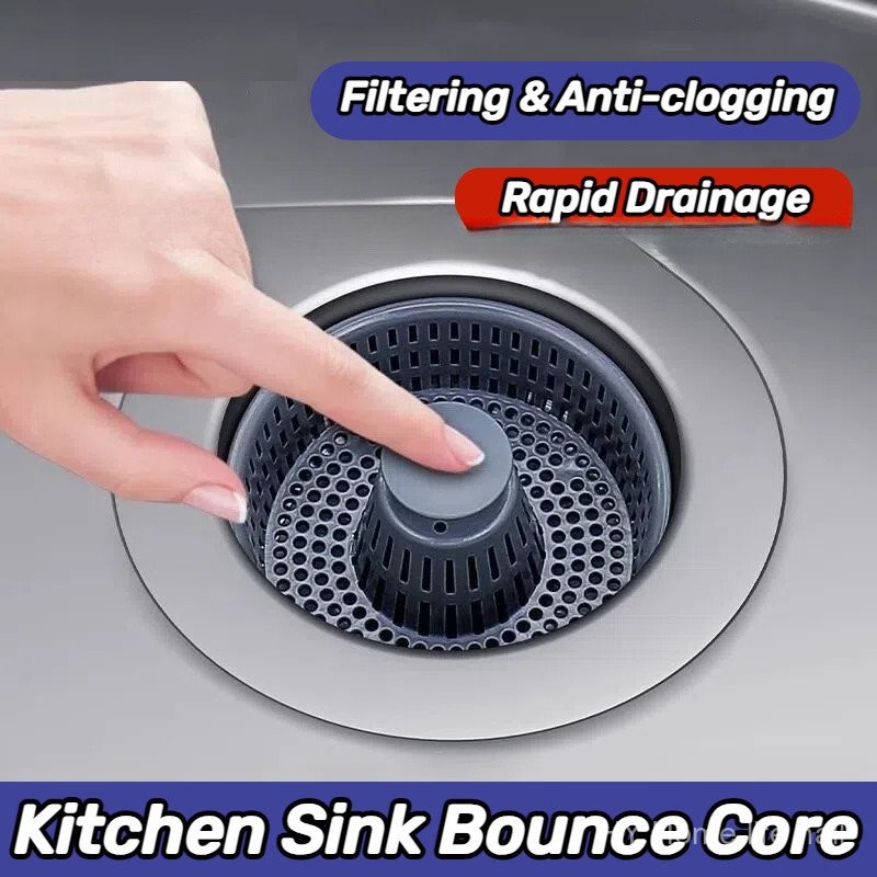 Kitchen Pop-Up Spring Core Sink Filter Sink Strainer Drainer Sewer ...