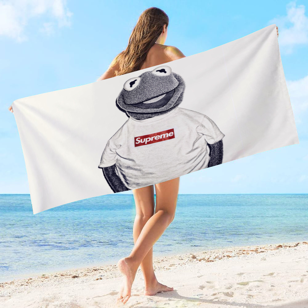 Supreme Logo Beach Towels Single-sided Printing Soft Absorbent