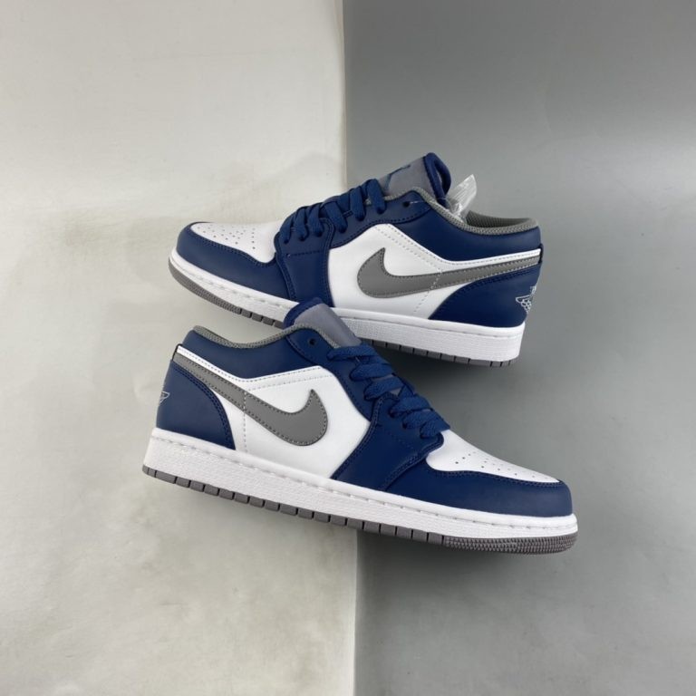 r tAir Jordan 1 Low True Blue/White/Cement Grey Basketball Shoes r t ...