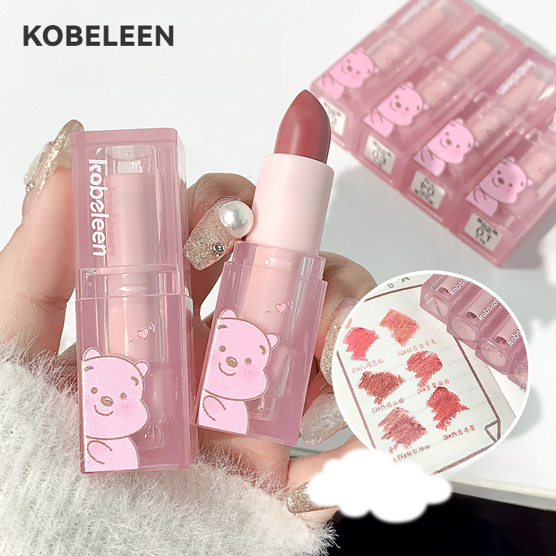 KOBELEEN Lipstick 口红丝绒雾面哑光不沾杯 Sweetie Bear Lipstick Velvet Matte Lip ...