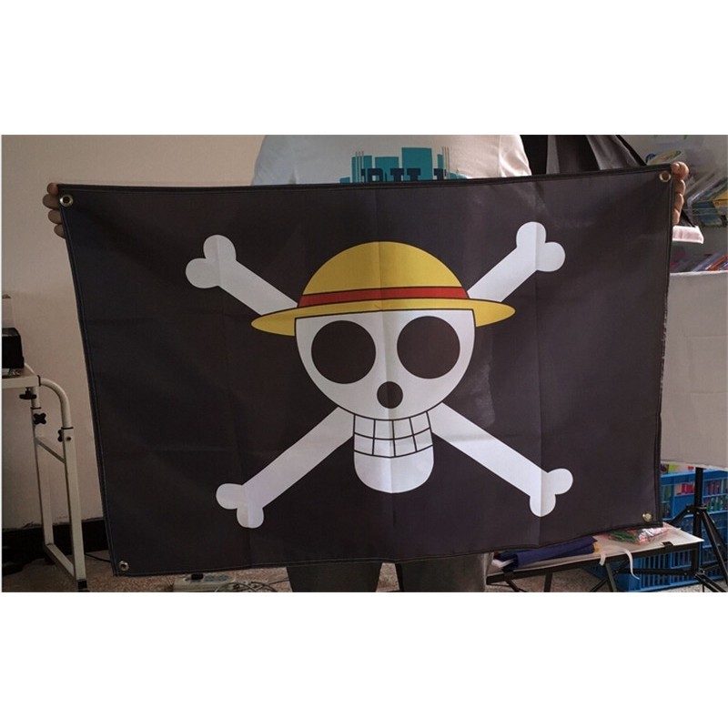 60cmx90cm High Quality One Piece Luffy Flag Jolly Roger Pirate Flag