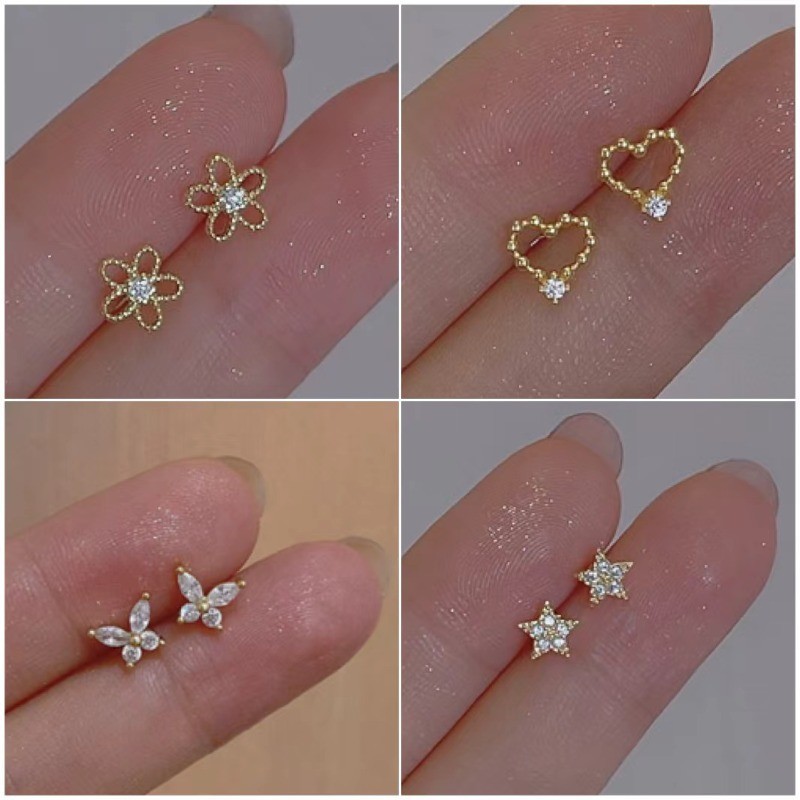 Push-Back 2CT Moissanite Sunflower Stud Earrings In Sterling Silver For Women Diamondcut Design
