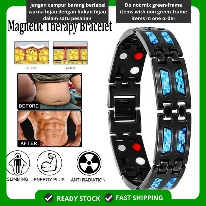 Medical energy bracelet with germanium stone to get rid of electrical charges body Energy Titanium Chain Shopee Malaysia