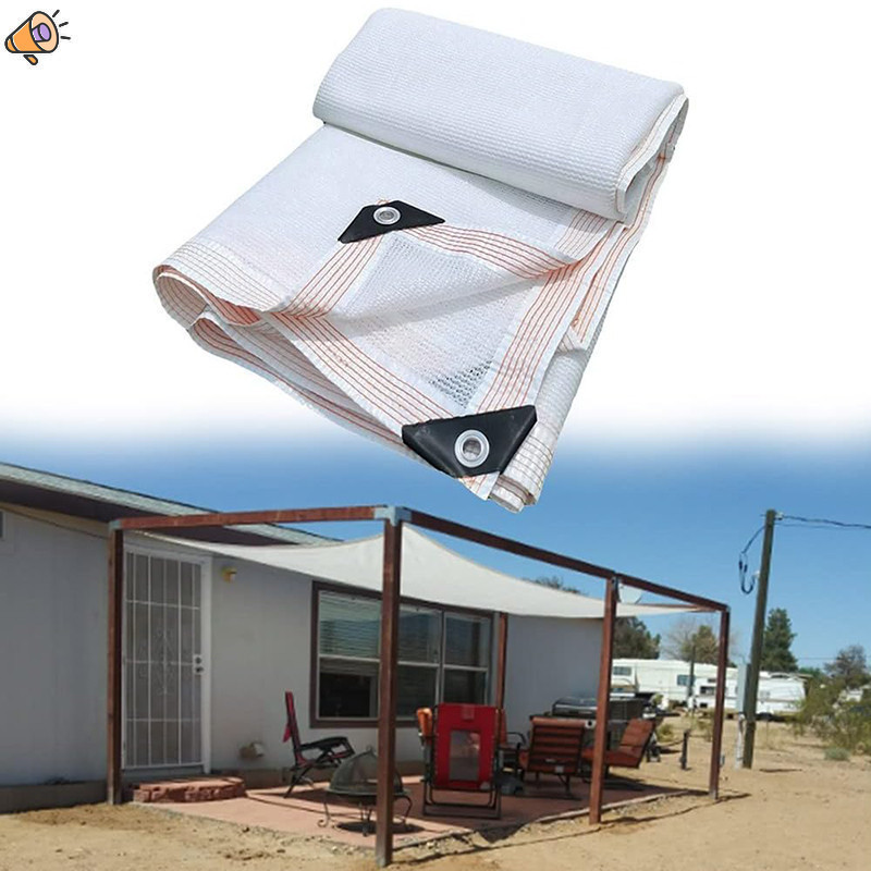 White Shade Netting, 50 AntiUV 90 Lightweight Netting with Eyelets