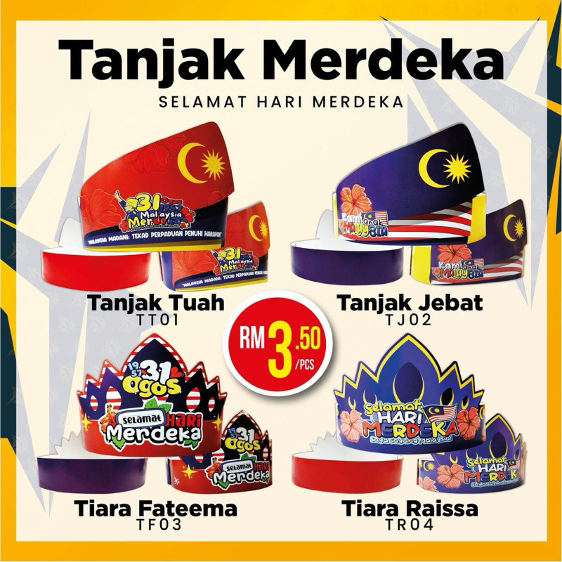 DIY Tanjak Kertas Merdeka 2024 Bendera Headband Ready Stock | Shopee ...