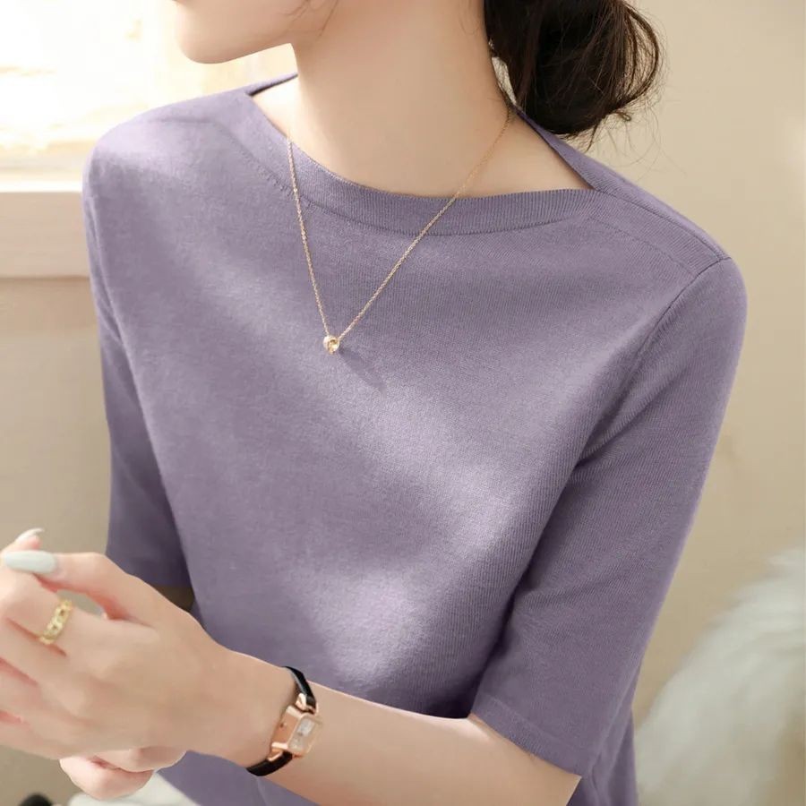 Knitted Slim Fit One Shoulder Solid Color Women's Stretchable Top ...