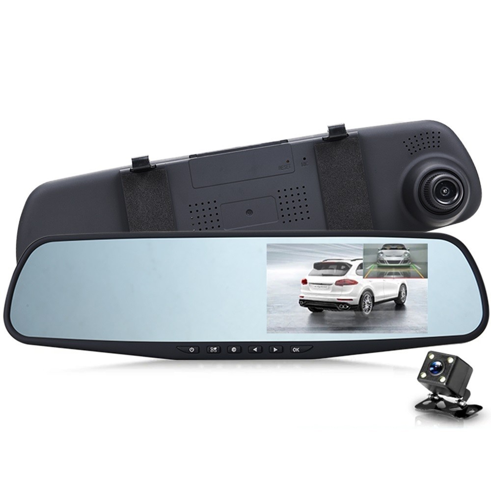 Rear View Mirror Recorder Dual Dash Cam Vehicle Video Recorder FHD