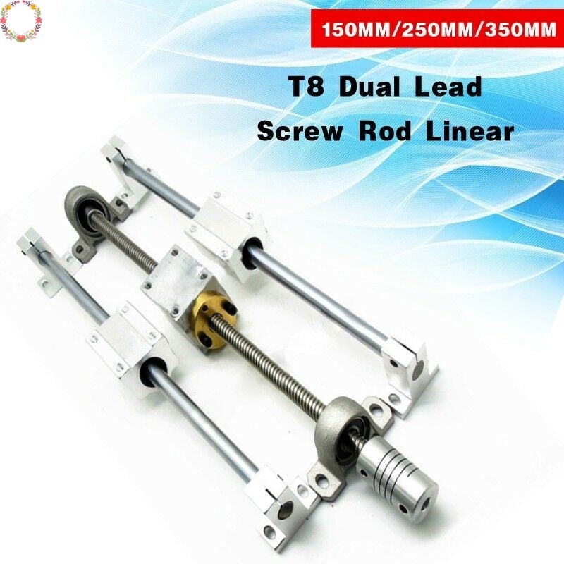 [HME] Horizontal 150/250/350mm T8 Dual Lead Screw Rod Linear Rail ...