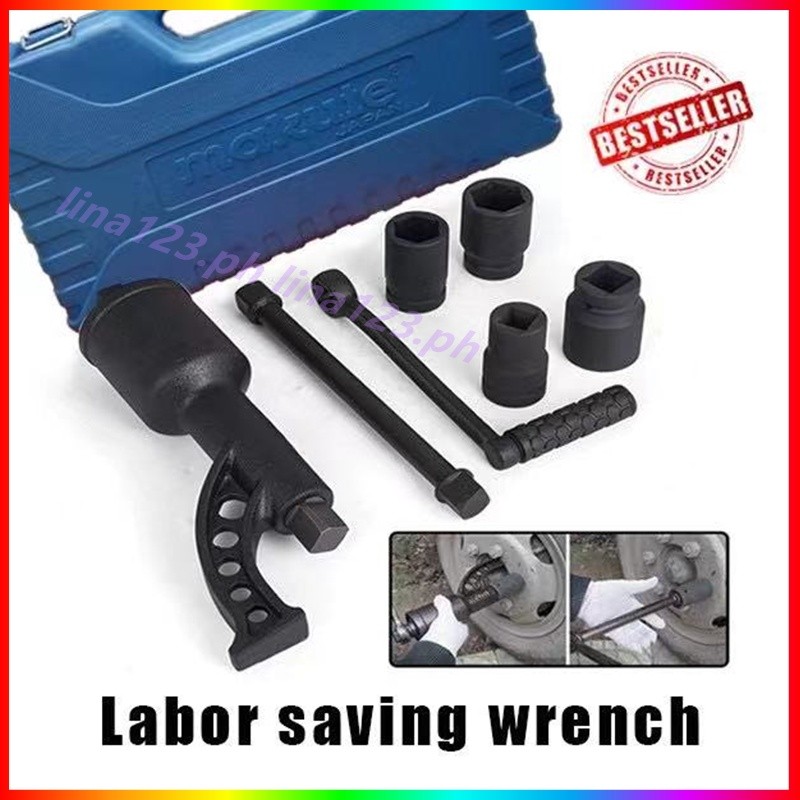Saker Torque Multiplier Wrench Set - Heavy Duty Lug Nut Remover With 11/16", 3/4", 13/16" Sockets (17/19/21mm), 1:20 Gear Ratio