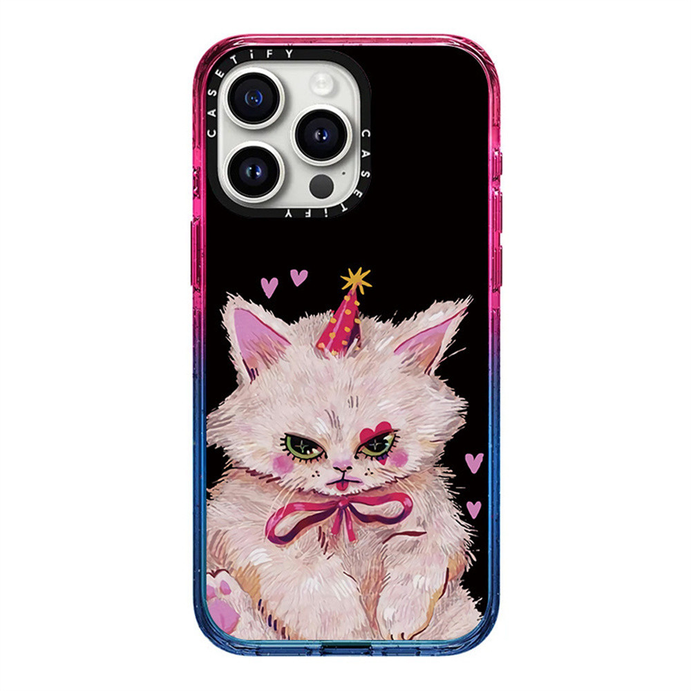 Casetifg Brand Clown Cat Pattern Cotton Candy Phone Case With Box For