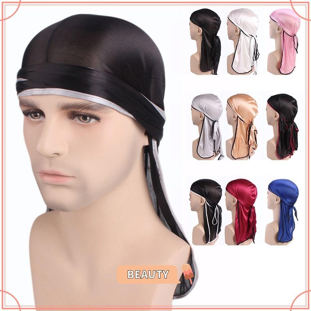 BEAUTYONE Edging Satin Durag, Dacron Long Tailed Braids Silky Durag ...