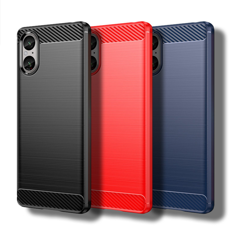 Cofi1453® Sony Xperia L3 Hülle – TPU Silikon Case Carbon-Look, Schwarz, Rutschfest, Stoßgeschützt