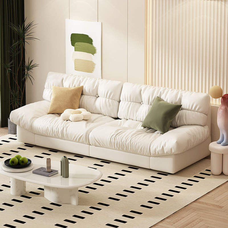 Cloud Sofa Style Cream Sofa Italian Modern Simple Three-Seat Inline ...