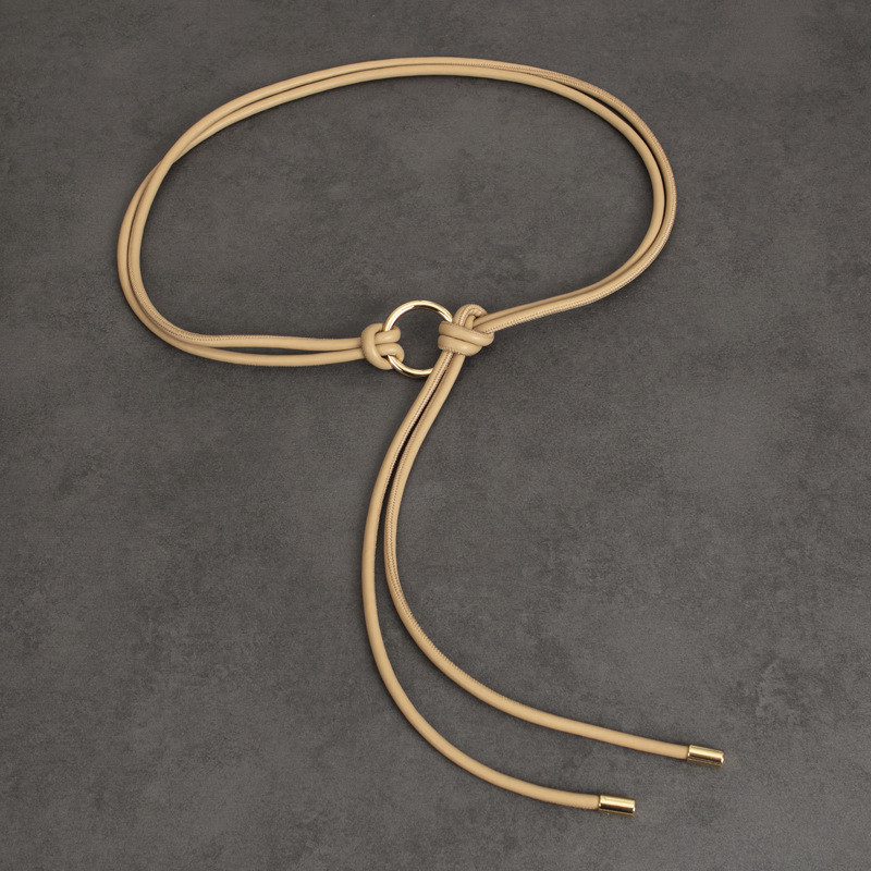 High grade soft leather rope knotted waistband for women's matching ...