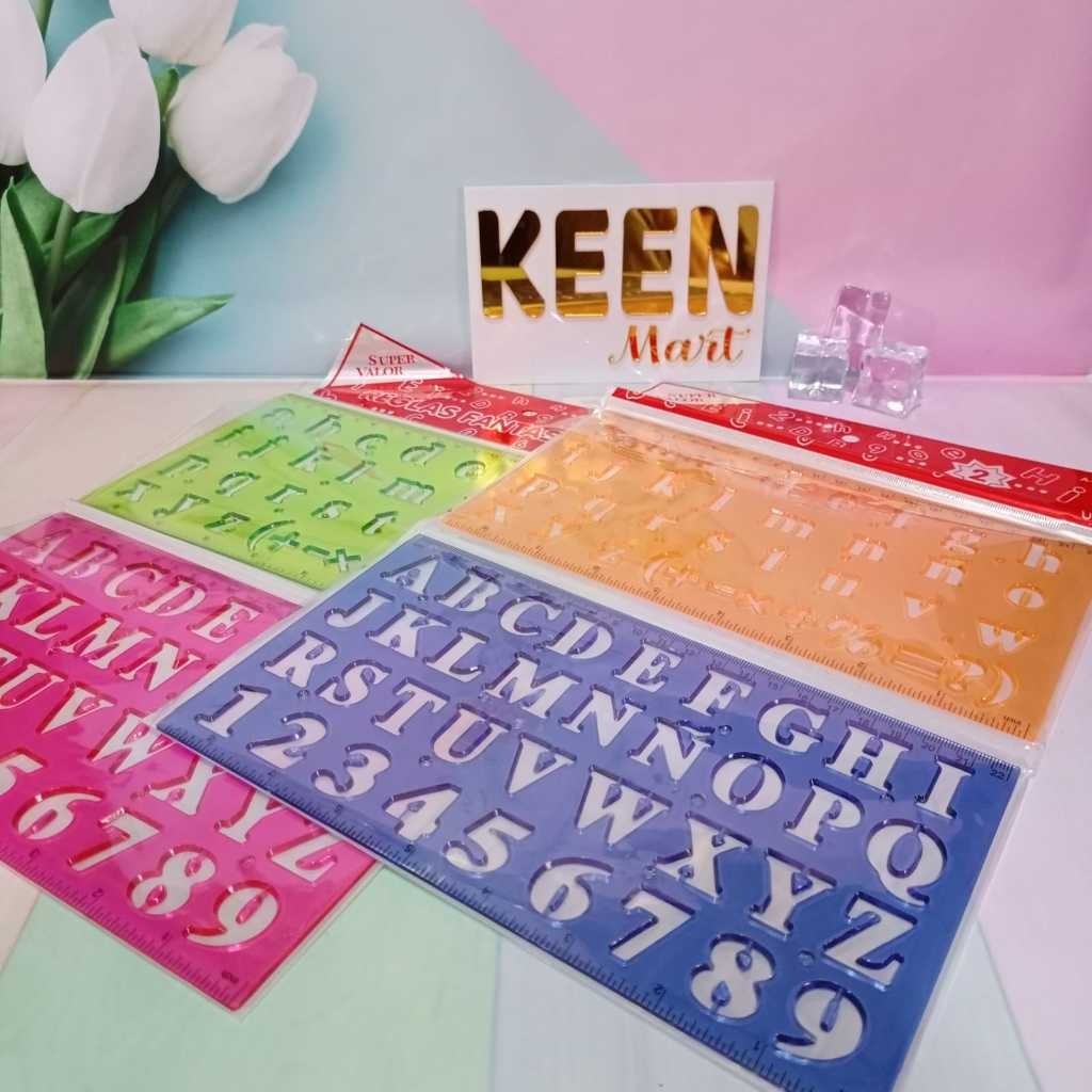 (2pc) Abc ALPHABET lines/screen printing number letter ruler/ruler ...