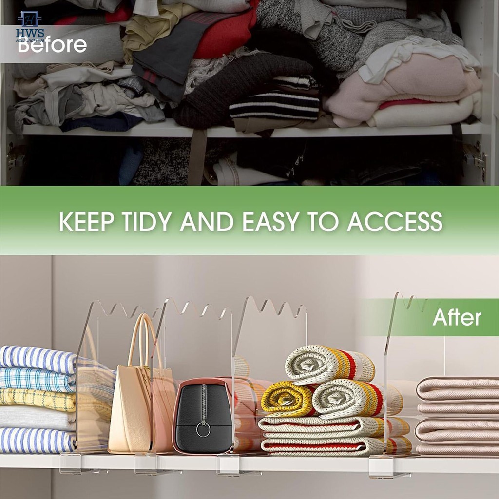 Clear Acrylic Shelf Dividers Wardrobe Shelf Partition Shelves | Shopee ...
