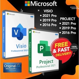 Microsoft Project / Visio 2013-2016-2019-2021 Pro Plus Lifetime For Win 7 / 8 / 8.1 /10 Full Version/