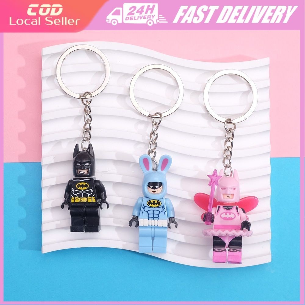 Batman Series Keychain School Bag Pendant Key Ring Key Chain Building ...