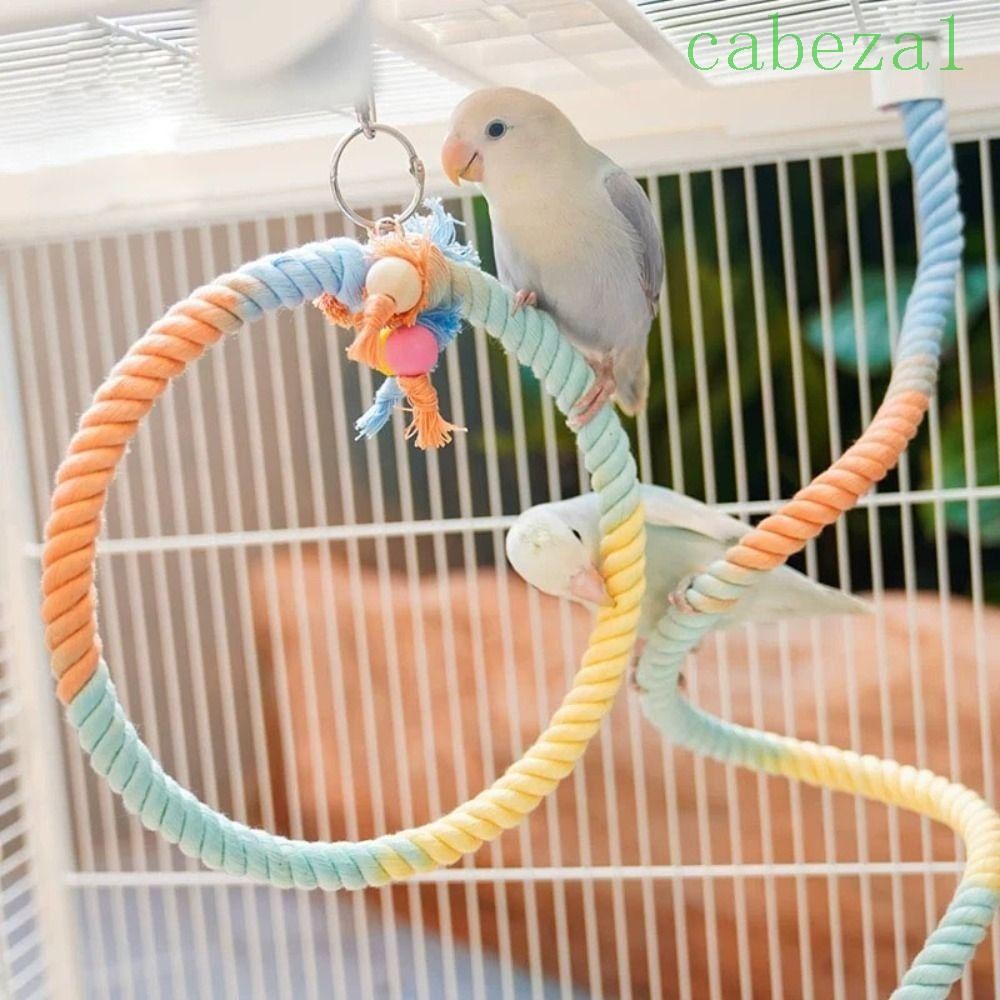 Image showcasing CABEZA Parrot Hanging Clip, Colored Flexible Rack Parrot Birds Cage Toy ...