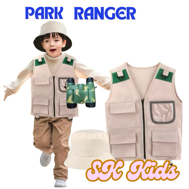 [🇲🇾 Ready Stock]Park Ranger Zoo Keeper Vest And Cap Set , Jumpsuit Kids ...