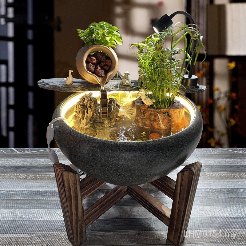 Ceramic Fish Tank Living Room Small Household Desktop Ancient Method ...