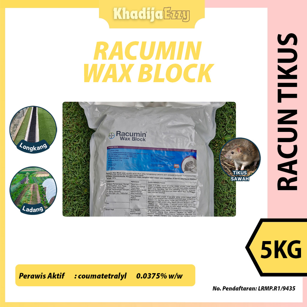 Bayer Racumin Wax Block Racun Tikus 5kg Tikus Norway Tikus Hitam Mencit ...