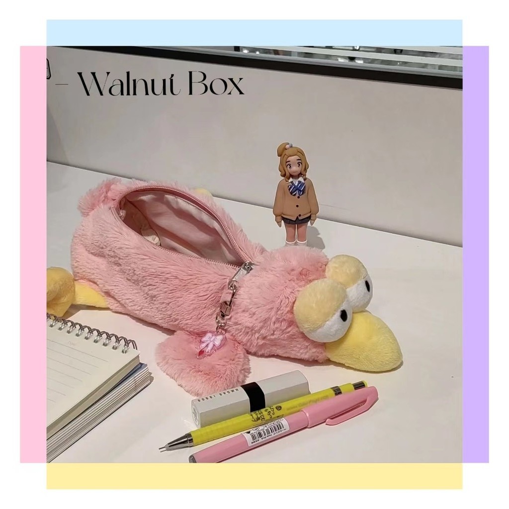 Pencil Case Cute Pink Chanel Hummingbird Plush Student Stationery ...