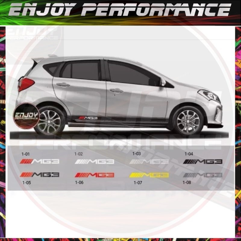 New MG3 2pc Myvi mg3 Car Body Side Vinyl Decal Sticker | Shopee Malaysia