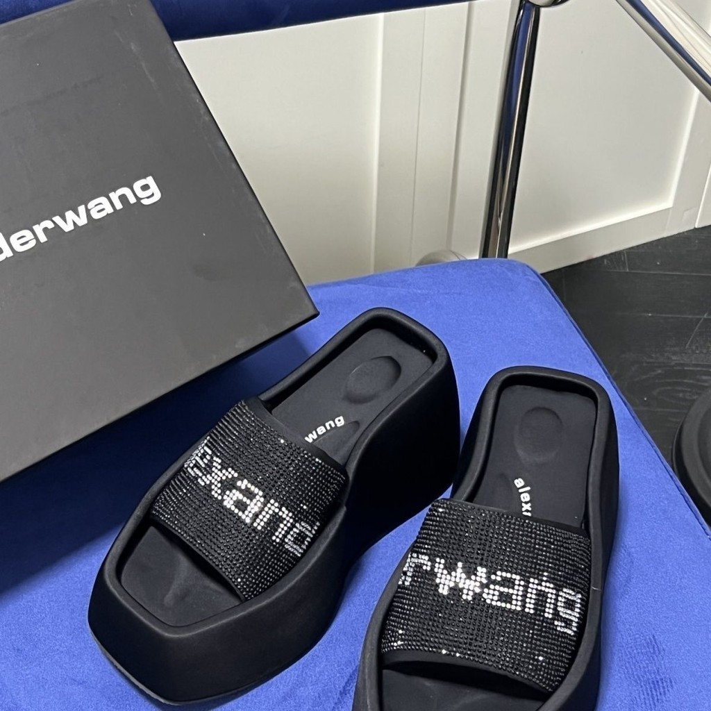Alexander wang Rhinestone Thick-Soled Slippers Women Outer Wear New ...