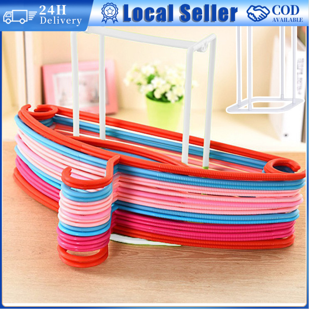 Home Storage Rack Portable Plastic Hanger Finishing Rack Penyangkut ...