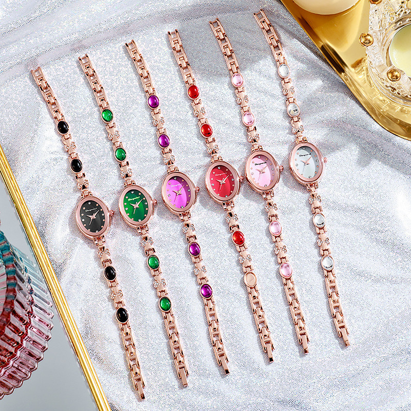 Ladies Watch Simple Fashion Classy Light Luxury Diamond Retro Oval ...
