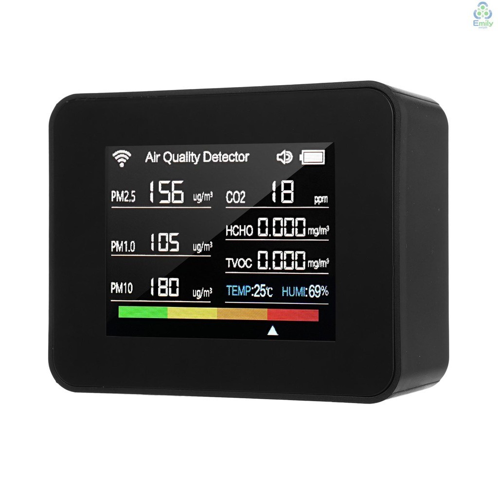 Luftqualitätsmonitor WiFi – 3-in-1-PM2,5-Messgerät Mit Temperatur & Feuchtigkeit, Smarter Luftgütesensor Für Zuhause, Büro & Auto, Tuya-App