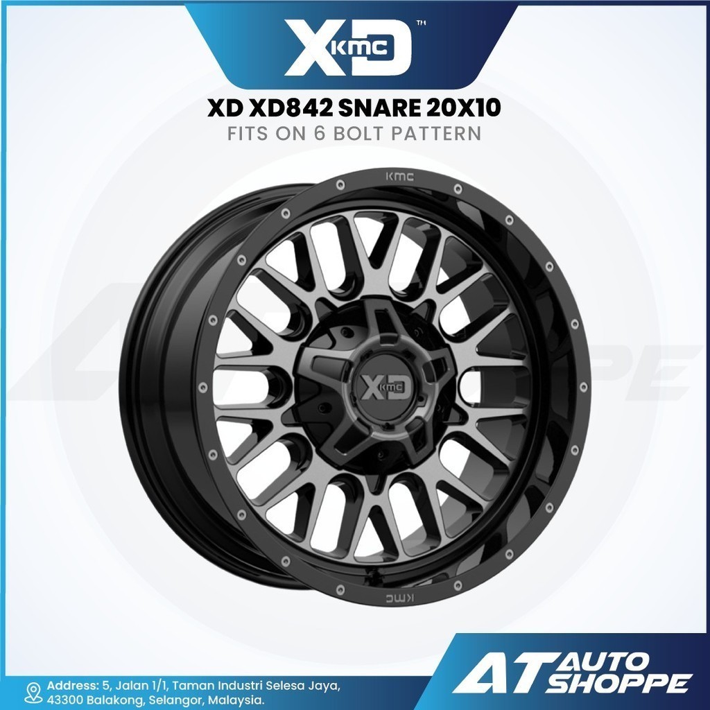 Jimny Rim KMC XD842 Snare Gloss Black/Grey Tint 20x10 ET-18 5x139.7 ...