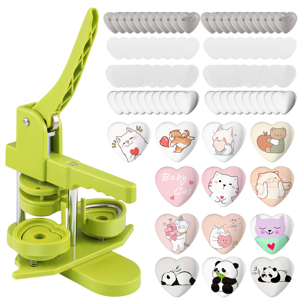 GMMA Heart Manual Button Maker Badge Making Machine with Heart Shape ...