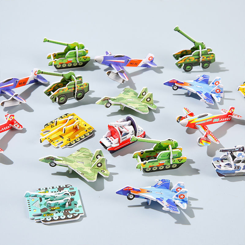 3d Three-Dimensional Puzzle Cute Mini Airplane Tank Primary School ...