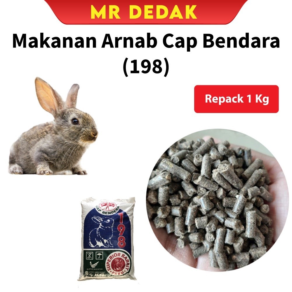 [1KG] [198] [REPACK] Makanan Arnab Cap Bendera | Rabbit Food Pallet ...