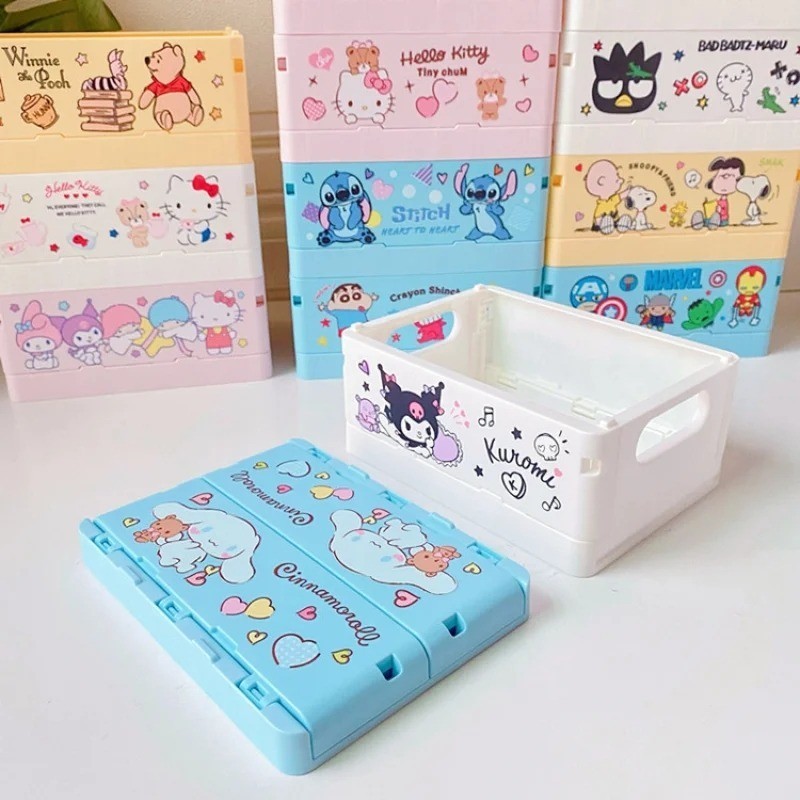 KT Kuromi Anime Kawaii Desktop Mini Folding Storage Box Cute Cartoon ...