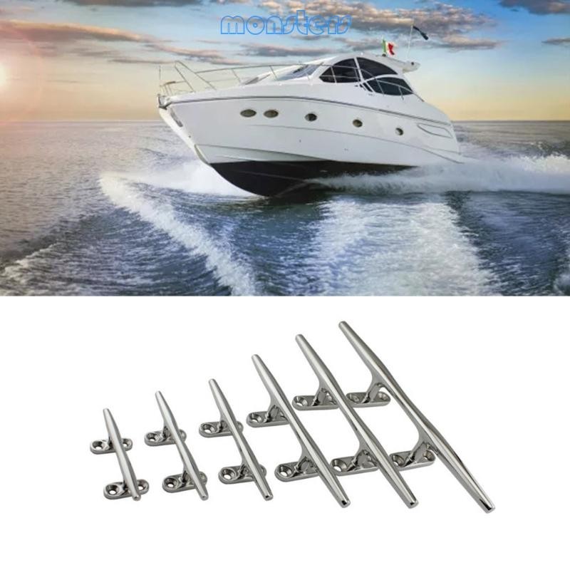 thumbnail interactive-video image 1 of Marine 10" Hollow Base Cleat – 316 Stainless Steel, 250mm, For Boat Dock (PG-101-HBC-250-10) 1 of 6