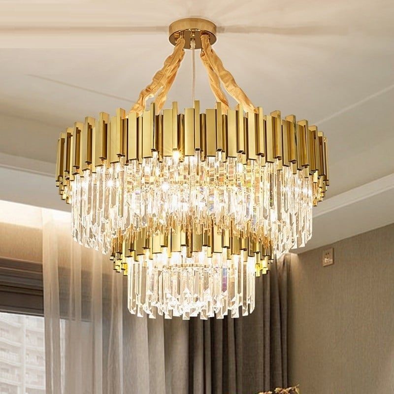 Luxury Crystal Chandelier Lampu Hiasan Siling LED Kristal Chandelier ...