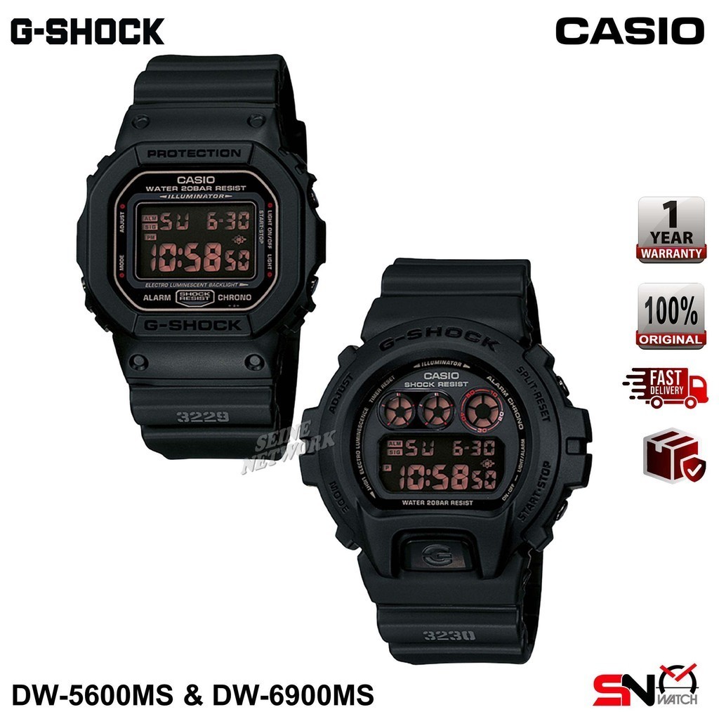 Casio G Shock DW 5600MS DW 6900MS Petak Polis Evo Digital Resin Band Men Sports Watch Jam Tangan Lelaki Shopee Malaysia