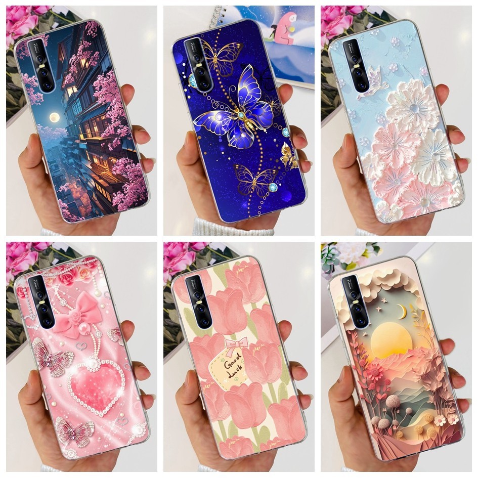 For Vivo V15 Pro 1818 V15 1819 Casing Popular Flower Butterfly