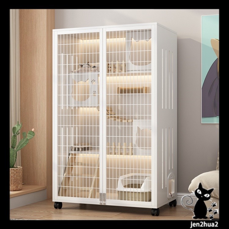 Cat villa solid wood cat house cat cage large space cat home luxury cat ...