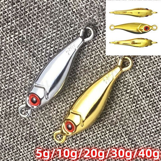 【5g~40g】Jig Fishing Lure Biomimetic puffer METAL 3D Eyes Fishing Lure ...