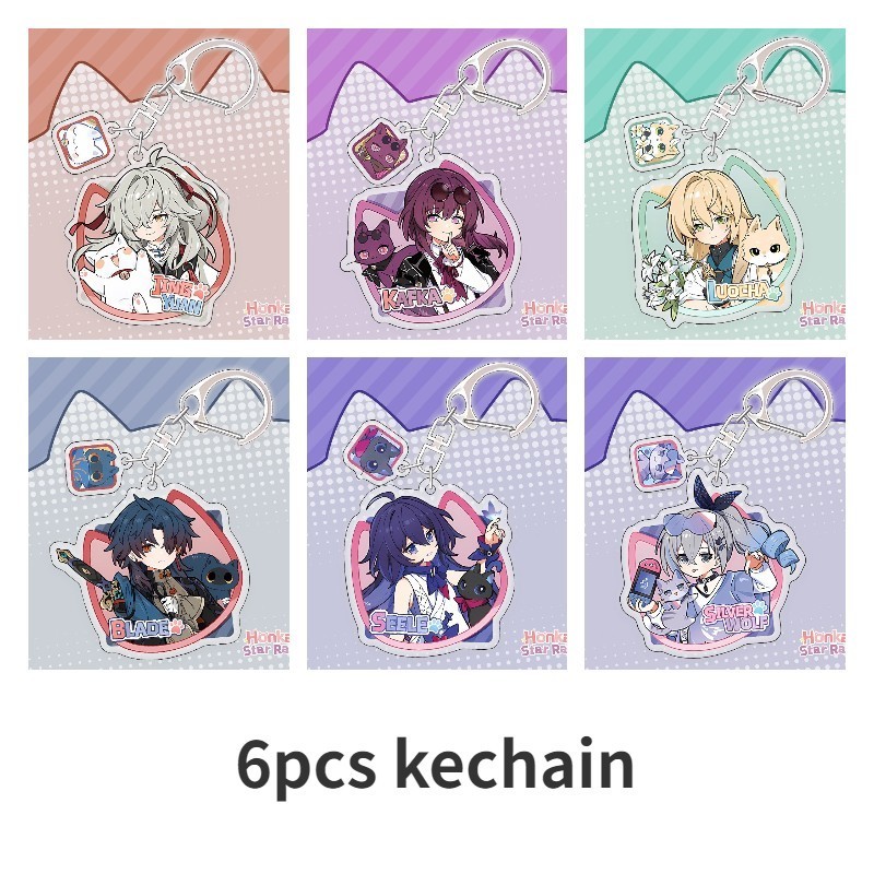 Honkai Star Rail Keychain acrylic stand Badge Kafka Jing Yuan Silver ...
