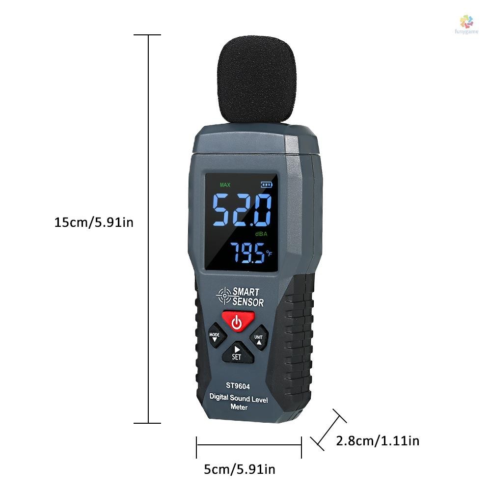 SMART SENSOR Mini Digital Sound Level Meter LCD Display Noise Meter ...