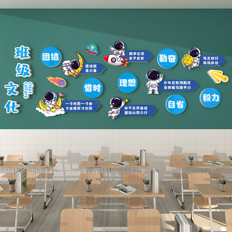 Hiasan Budaya kelas Stiker Dinding Bintang Buku Bilik Darjah Huanchuang ...