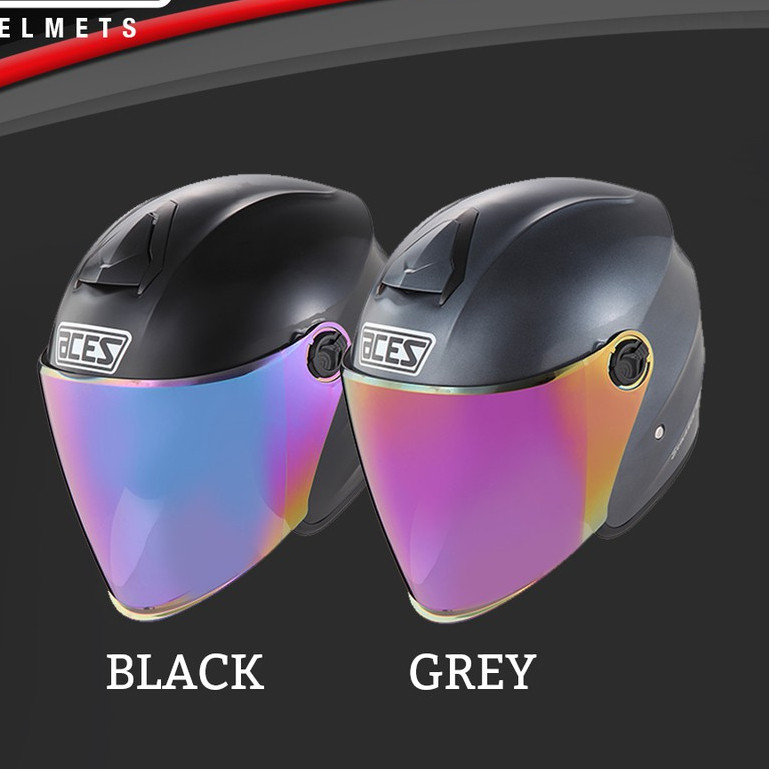 [ SIAP VISOR ] 100% Original ACES Helmets R1 Open Face Helmet Topi ...